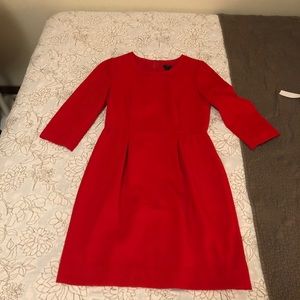 J. Crew Red Dress w/ Sleeves